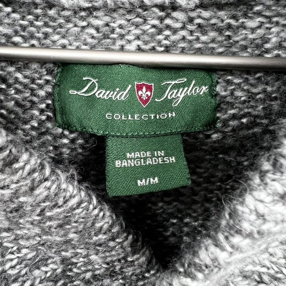 Vintage David Taylor Pullover Sweater Chunky Knit Gray Size Medium - Picture 3 of 6